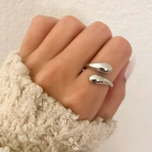 925 Sterling Silver Chunky Wrap Ring Minimalist Thick Bold Ring